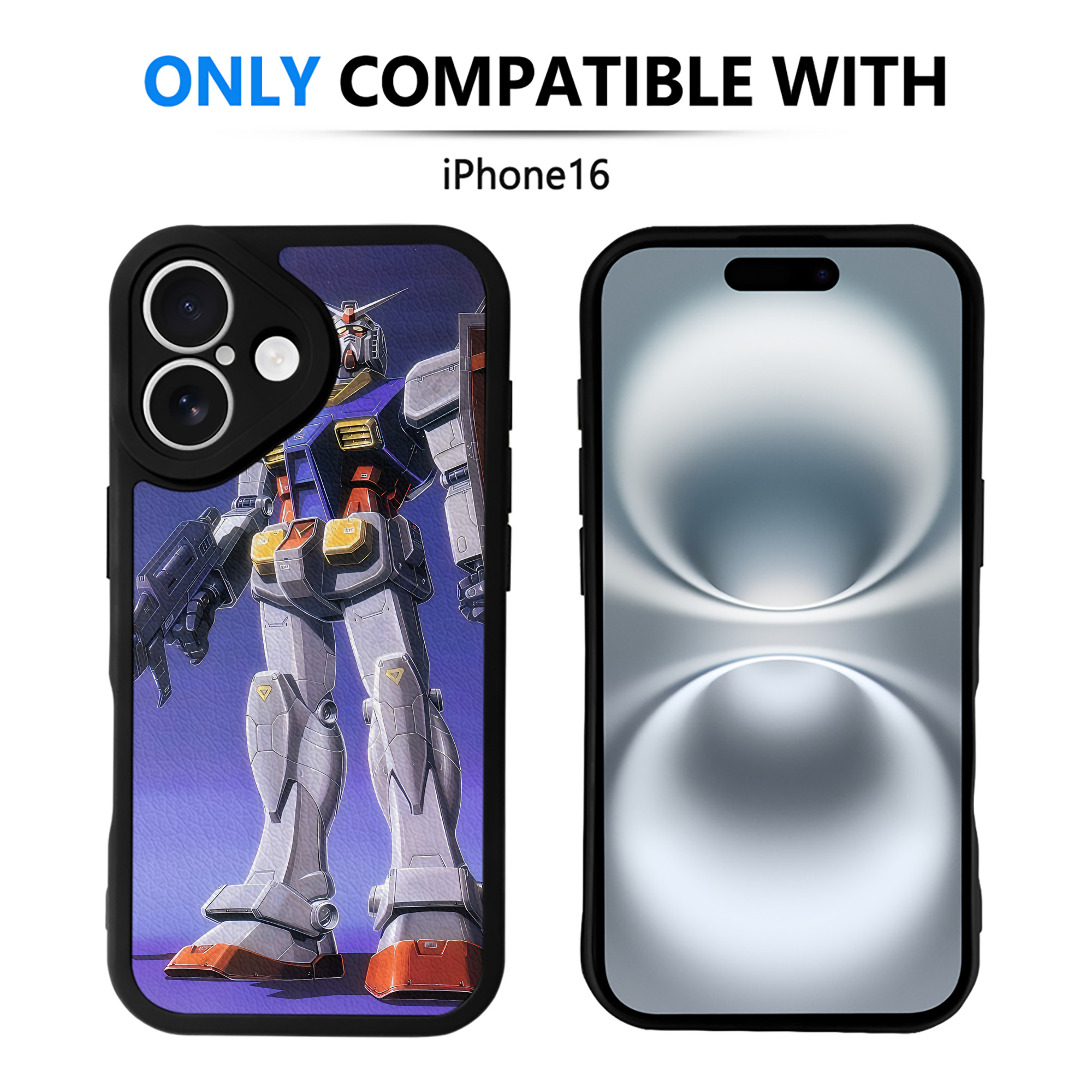 （画像用） 機動戦士ガンダム Mobile Suit Gundam 【iPhone 16シリーズ対応】シリコンスマホケース（レザー調） 材質：シリコン